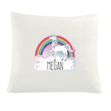 Personalised Unicorn Cream Cushion Cover